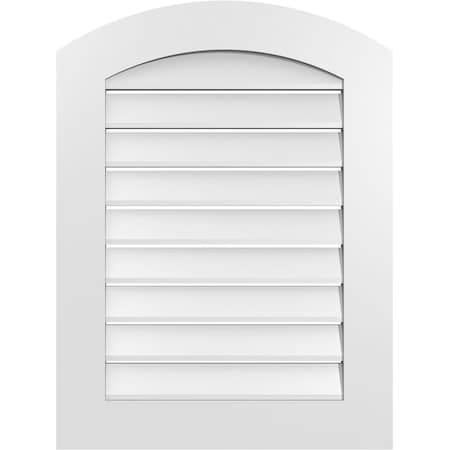 Ekena Millwork Arch Top Surface Mount PVC Gable Vent: Non-Functional, w/ 3-1/2"W x 1"P Standard Frame, 24"W x 30"H GVPAR24X3001SN